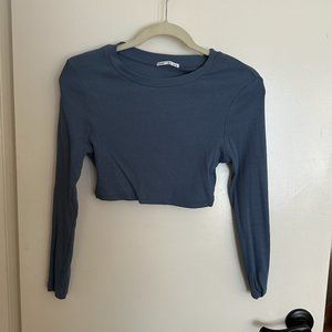 Zuki blue cropped long sleeve